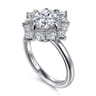 Fernanda - 14K White Gold Compass Prong Round Halo Diamond Engagement Ring - 0.65 ct