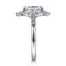Fernanda - 14K White Gold Compass Prong Round Halo Diamond Engagement Ring - 0.65 ct