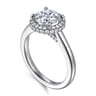 Yolanda - 14K White Gold Round Halo Diamond Engagement Ring - 0.35 ct