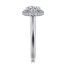 Yolanda - 14K White Gold Round Halo Diamond Engagement Ring - 0.35 ct