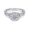 Marissa - 14K White Gold Round Halo Diamond Engagement Ring - 0.39 ct
