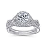 Marissa - 14K White Gold Round Halo Diamond Engagement Ring - 0.39 ct