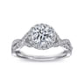 Marissa - 14K White Gold Round Halo Diamond Engagement Ring - 0.39 ct
