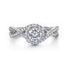 Courtney - 14K White Gold Round Halo Diamond Engagement Ring - 0.23 ct