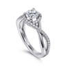 Courtney - 14K White Gold Round Halo Diamond Engagement Ring - 0.23 ct