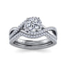 Courtney - 14K White Gold Round Halo Diamond Engagement Ring - 0.23 ct