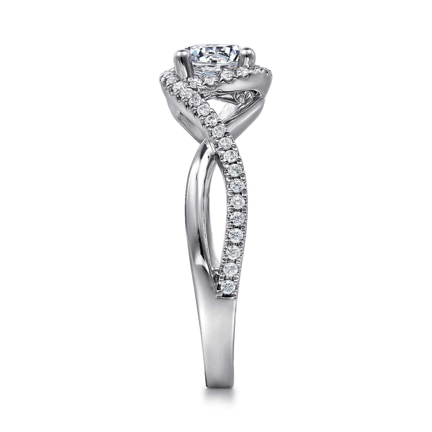Courtney - 14K White Gold Round Halo Diamond Engagement Ring - 0.23 ct - Shot 5