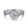 Courtney - 14K White Gold Round Halo Diamond Engagement Ring - 0.23 ct