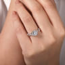 Courtney - 14K White Gold Round Halo Diamond Engagement Ring - 0.23 ct