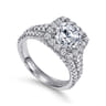 Alexia - 14K White Gold Round Halo Diamond Engagement Ring - 1.54 ct