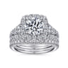 Alexia - 14K White Gold Round Halo Diamond Engagement Ring - 1.54 ct