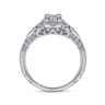 Abel - Vintage Inspired 14K White Gold Round Halo Complete Diamond Engagement Ring - 0.72 ct
