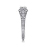 Abel - Vintage Inspired 14K White Gold Round Halo Complete Diamond Engagement Ring - 0.72 ct