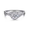 Courtney - 14K White Gold Round Twisted Diamond Engagement Ring - 0.18 ct