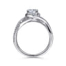 Courtney - 14K White Gold Round Twisted Diamond Engagement Ring - 0.18 ct