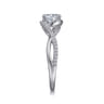 Courtney - 14K White Gold Round Twisted Diamond Engagement Ring - 0.18 ct