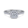 Blossom - 14K White Gold Round Halo Diamond Engagement Ring - 0.28 ct