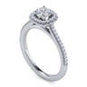 Blossom - 14K White Gold Round Halo Diamond Engagement Ring - 0.28 ct