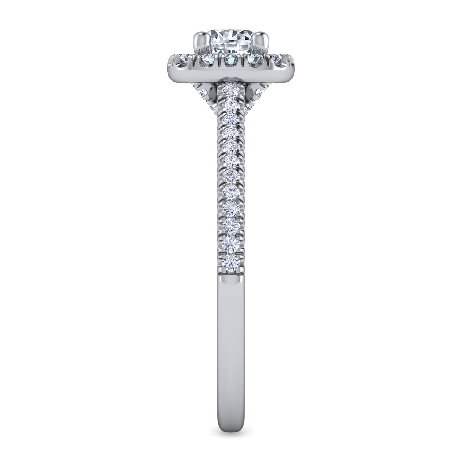 Blossom - 14K White Gold Round Halo Diamond Engagement Ring - 0.28 ct - Shot 5