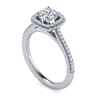 Blossom - 14K White Gold Round Halo Diamond Engagement Ring - 0.3 ct