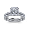 Blossom - 14K White Gold Round Halo Diamond Engagement Ring - 0.3 ct
