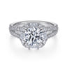 Rainier - 14K White Gold Cushion Halo Round Diamond Engagement Ring - 1 ct