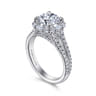 Rainier - 14K White Gold Cushion Halo Round Diamond Engagement Ring - 1 ct