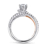 Mystic - 14K White-Rose Gold Pear Shape Halo Diamond Engagement Ring - 1.04 ct
