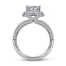 Delicacy - 14K White-Rose Gold Round Halo Diamond Engagement Ring - 1.05 ct