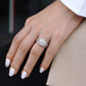 Delicacy - 14K White-Rose Gold Round Halo Diamond Engagement Ring - 1.05 ct