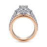 Clarence - 14K White-Rose Gold Fancy Halo Round Diamond Engagement Ring - 2.32 ct
