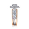 Clarence - 14K White-Rose Gold Fancy Halo Round Diamond Engagement Ring - 2.32 ct