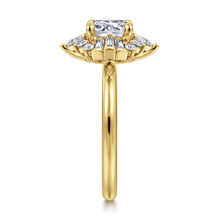 Emarie - 14K Yellow Gold Cushion Halo Diamond Engagement Ring - 0.65 ct - Shot 4