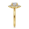 Emarie - 14K Yellow Gold Cushion Halo Diamond Engagement Ring - 0.65 ct