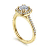 Carly - 14K Yellow Gold Cushion Halo Diamond Engagement Ring - 0.32 ct