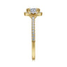 Carly - 14K Yellow Gold Cushion Halo Diamond Engagement Ring - 0.32 ct