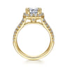 James - 14K Yellow Gold Halo Emerald Cut Diamond Engagement Ring - 0.93 ct