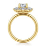 Emarie - 14K Yellow Gold Emerald Cut Halo Diamond Engagement Ring - 0.65 ct