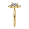 Emarie - 14K Yellow Gold Emerald Cut Halo Diamond Engagement Ring - 0.65 ct