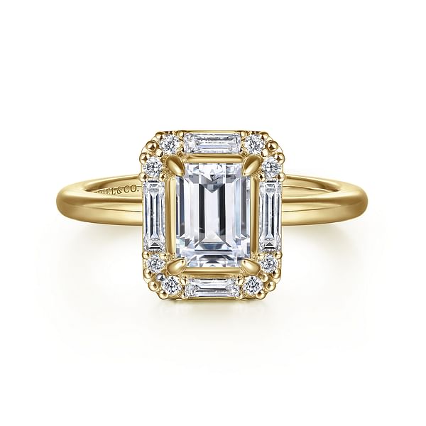 14K Yellow Gold Emerald Cut Natural Gemstone Necklaces