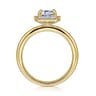Cammie - 14K Yellow Gold Halo Emerald Cut Diamond Engagement Ring - 0.4 ct