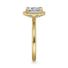 Cammie - 14K Yellow Gold Halo Emerald Cut Diamond Engagement Ring - 0.4 ct