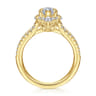 Ulla - 14K Yellow Gold Marquise Shape Halo Diamond Engagement Ring - 0.9 ct