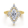 Emarie - 14K Yellow Gold Marquise Shape Halo Diamond Engagement Ring - 0.7 ct