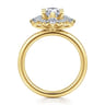 Emarie - 14K Yellow Gold Marquise Shape Halo Diamond Engagement Ring - 0.7 ct