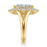 Yesenia - 14K Yellow Gold Marquise Shahpe Halo Diamond Engagement Ring - 0.65 ct