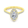 Carly - 14K Yellow Gold Marquise Halo Diamond Engagement Ring - 0.32 ct