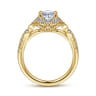 Veronique - Unique 14K Yellow Gold Vintage Inspired Oval Halo Diamond Engagement Ring - 0.4 ct