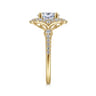 Veronique - Unique 14K Yellow Gold Vintage Inspired Oval Halo Diamond Engagement Ring - 0.4 ct