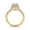 Idina - 14K Yellow Gold Oval Halo Diamond Engagement Ring - 0.32 ct